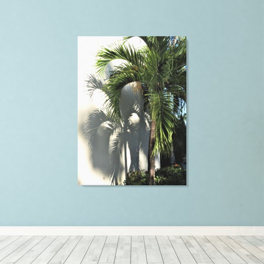 palmschaduw canvas afdruk (Insitu (Houten vloer))