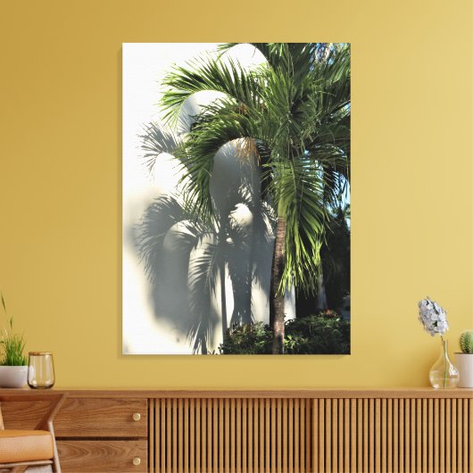 palmschaduw canvas afdruk (Insitu (Woonkamer))