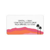 Palmspruitvoeringen Moderne Adresetiketten (roze/o Etiket (Voorkant)
