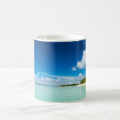 Palmstrand diepe blauwe rog aquamarinewateren koffiemok (Center)