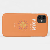 Palmstrand, reiskunst, preppy, Oranje Case-Mate iPhone Case (Achterkant (horizontaal))
