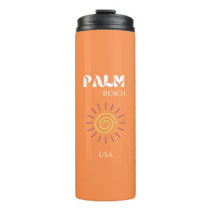 Palmstrand, reiskunst, preppy, Oranje Thermosbeker