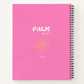 Palmstrand, reiskunst, preppy, roze notitieboek (Achterkant)