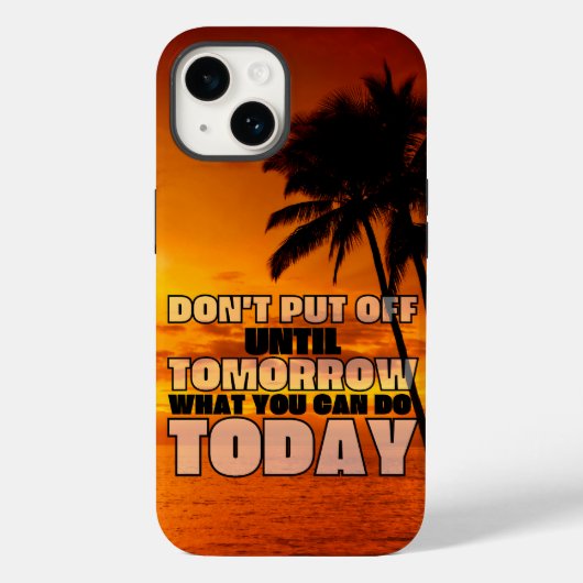 Palmstrandzonsondergang | motivatie zin Case-Mate iPhone case (Achterkant)