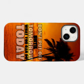 Palmstrandzonsondergang | motivatie zin Case-Mate iPhone case (Achterkant (horizontaal))