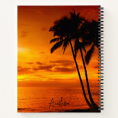 Palmstrandzonsondergang | motivatie zin notitieboek (Achterkant)