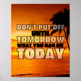 Palmstrandzonsondergang | motivatie zin poster