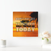 Palmstrandzonsondergang | motivatie zin vierkante klok (Huis)