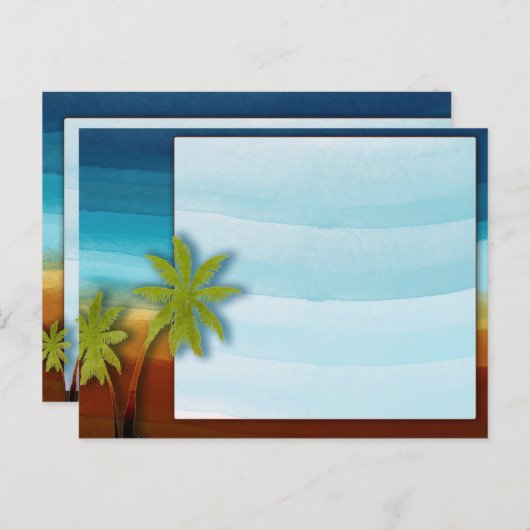 Palmstructuur / Beach thema bruiloft / evenement Briefkaart (Voorkant / Achterkant)
