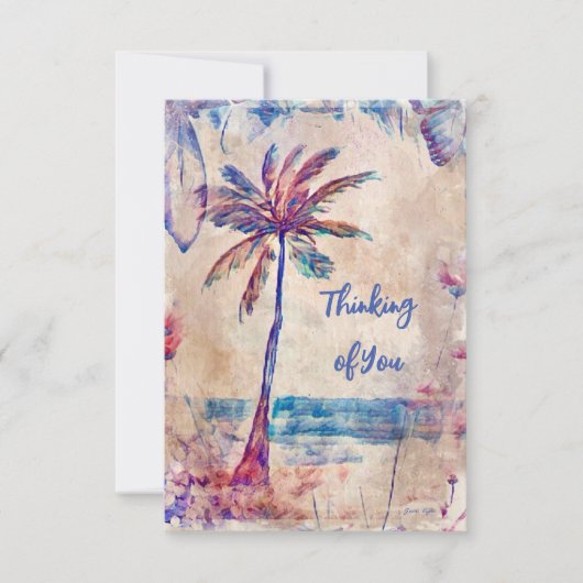 Palmstructuur Bedenk uw kaart Flat Note Kaart Notitiekaartje (Voorkant)