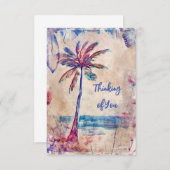 Palmstructuur Bedenk uw kaart Flat Note Kaart Notitiekaartje (Voorkant / Achterkant)