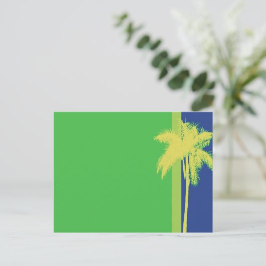 Palmstructuur Citrus-kleur Briefkaart (Staand voorkant)