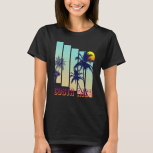  palmstructuur Costa Rica Retro T-shirt