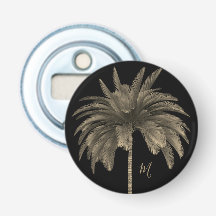 Palmstructuur Elegant Retro Chic Black
