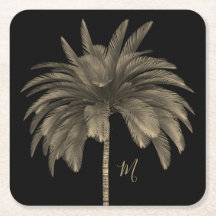 Palmstructuur Elegant Retro Chic Black