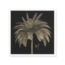 Palmstructuur Elegant Retro Chic Black