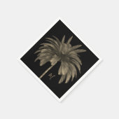 Palmstructuur Elegant Retro Chic Black Servet (Hoek)