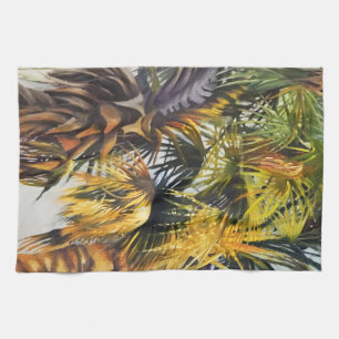 Palmstructuur Kleurrijk en hedendaags schilderen Theedoek