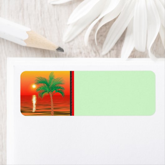 Palmstructuur Terug-adreslabel Etiket (Insitu)