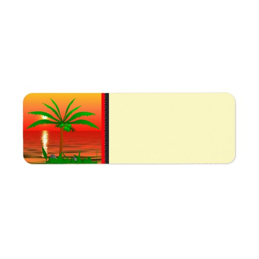 Palmstructuur Terug-adreslabel Etiket (Voorkant)