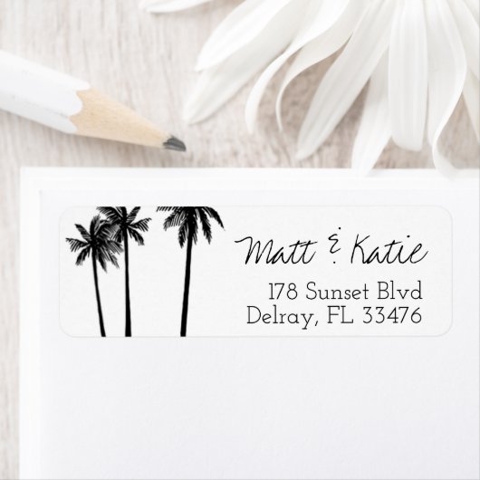 Palmstructuur Tropical Return Address Label (Insitu)
