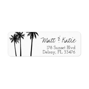 Palmstructuur Tropical Return Address Label