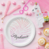 Palmstructuur Tropische roze patronen Aangepaste n Papieren Bordje (Feest)