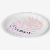 Palmstructuur Tropische roze patronen Aangepaste n Papieren Bordje (Gekanteld)