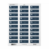 Palmstructuur Wit blauw Elegant modern grafisch la Etiket (Full Sheet)