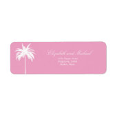 Palmstructuur Wit roze Elegant modern grafisch lab Etiket (Voorkant)