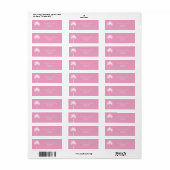 Palmstructuur Wit roze Elegant modern grafisch lab Etiket (Full Sheet)