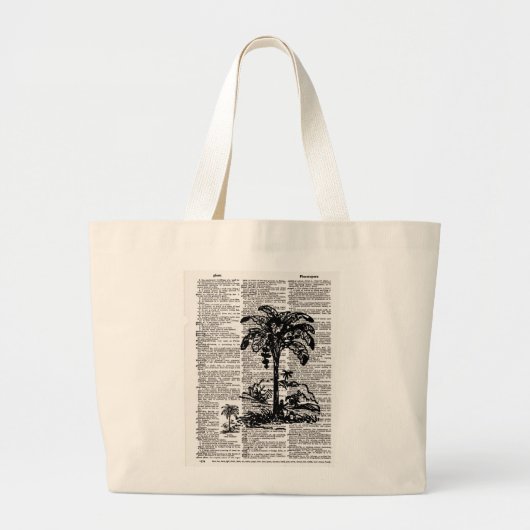 Palmstructuur Woordenboekkunst Grote Tote Bag (Voorkant)