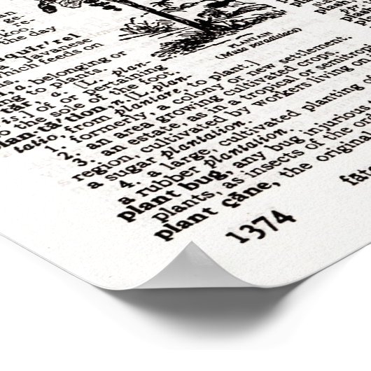 Palmstructuur Woordenboekkunst Poster (Hoek)