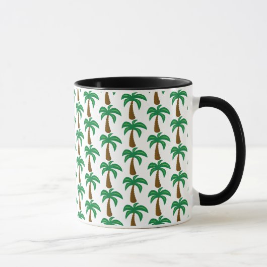 Palmstructuur - zwarte Mok van 11 oz (Rechts)
