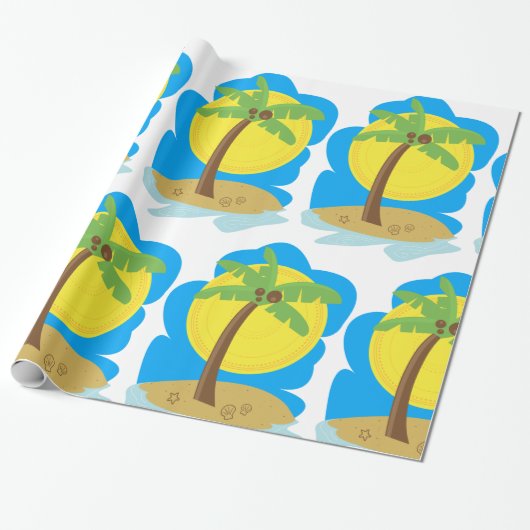 Palmstructuurbalk Cadeaupapier (Uitgerold)