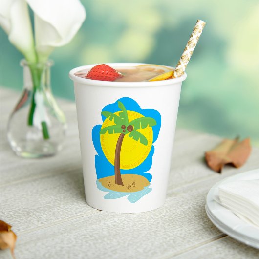 Palmstructuurbalk Papieren Bekers