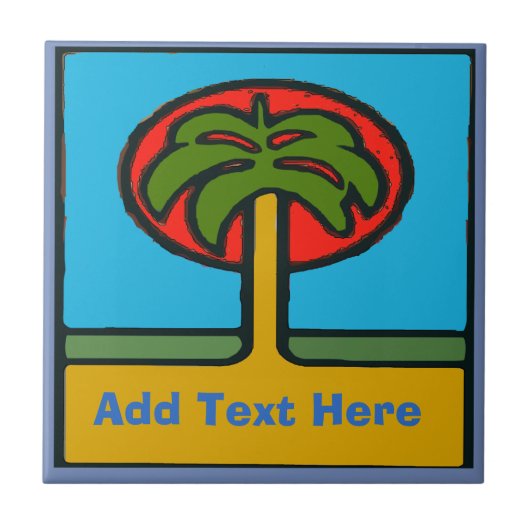 Palmstructuurbalk, stapel, voeg of bewerk tekstpro tegeltje (Voorkant)