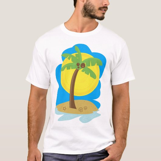 Palmstructuurbalk T-shirt (Voorkant)