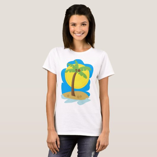 Palmstructuurbalk T-shirt (Voorkant volledig)