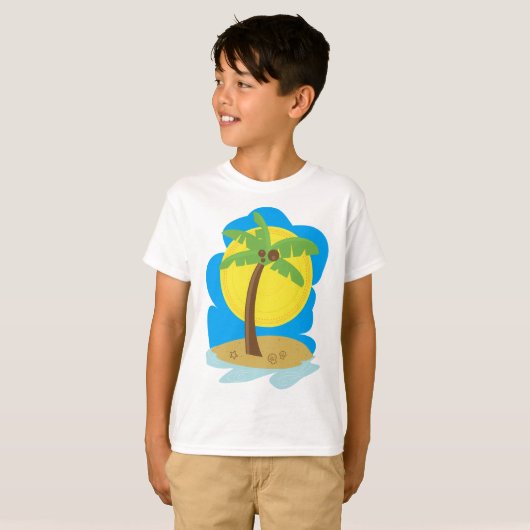 Palmstructuurbalk T-shirt (Voorkant volledig)