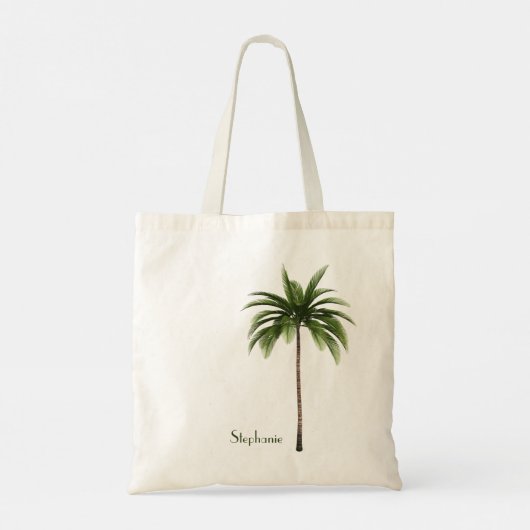 Palmstructuurbalk Tropische aangepaste naam Word O Tote Bag (Achterkant)
