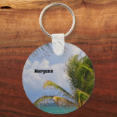 Palmstructuurbries met naam sleutelhanger (Voorkant)