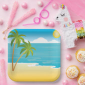 Palmstructuurdoorsnede Papieren Bordje (Feest)