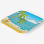 Palmstructuurdoorsnede Papieren Bordje (Gebogen)