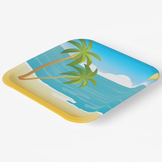 Palmstructuurdoorsnede Papieren Bordje (Gebogen)