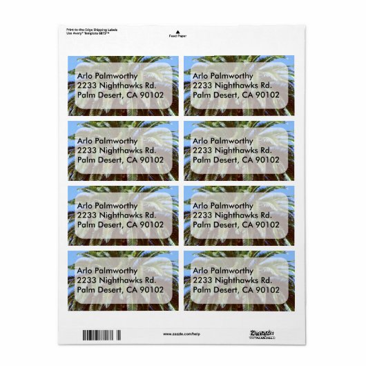 Palmstructuurlabel Etiket (Full Sheet)