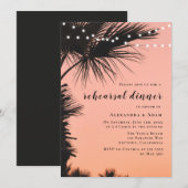 Palmstructuurlampjes Rehearsal Dinner Invitations Kaart (Voorkant / Achterkant)