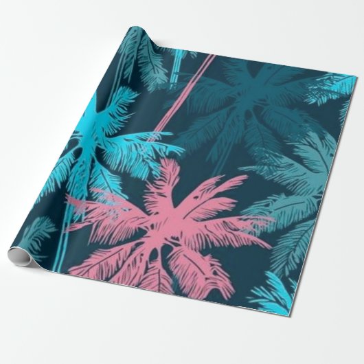 Palmstructuurpatroon Cadeaupapier (Uitgerold)