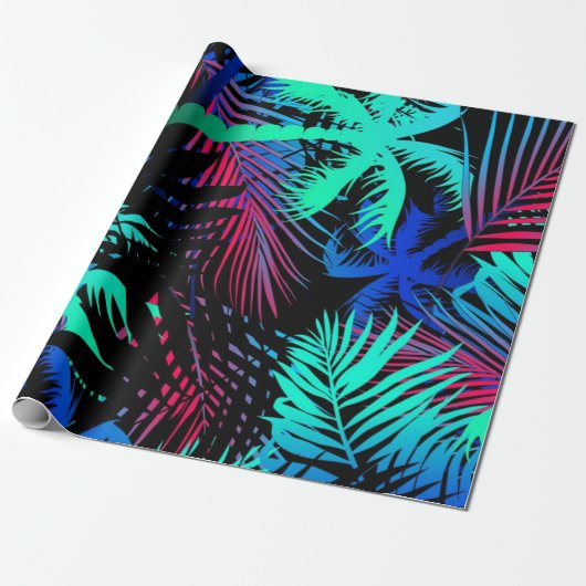 Palmstructuurpatroon Cadeaupapier (Uitgerold)