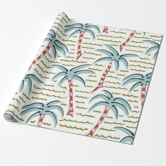 Palmstructuurpatroon Cadeaupapier (Uitgerold)